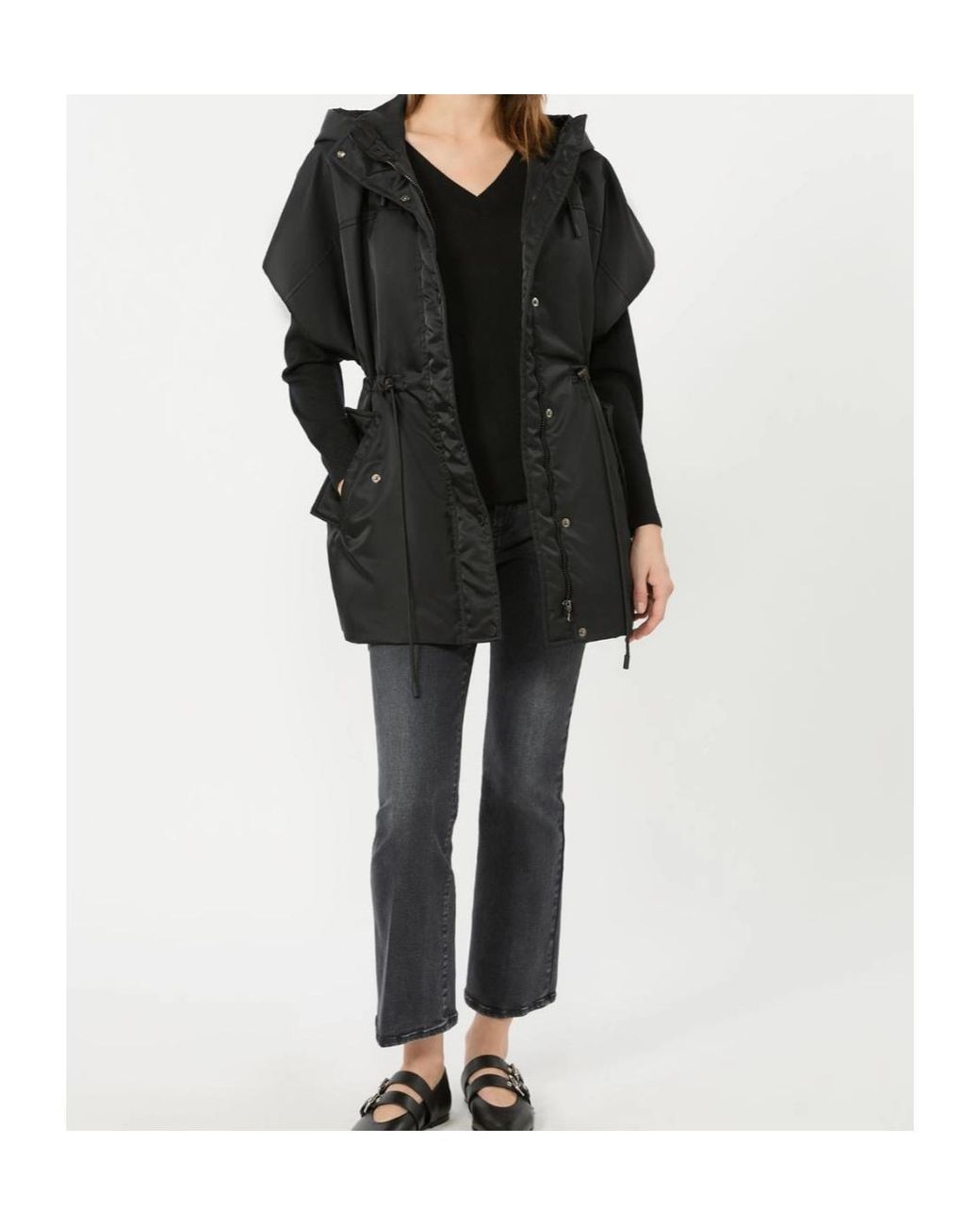 Weekend by Maxmara Black Wkdorigano Quilted Hooded Gilet