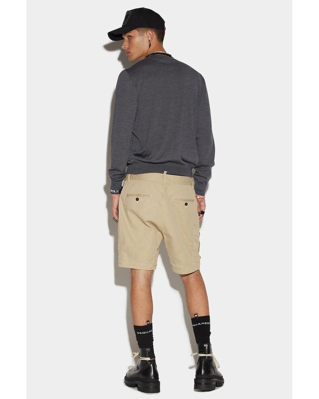 DSquared² Blue Crewneck Long-Sleeved Knitted Jumper for men