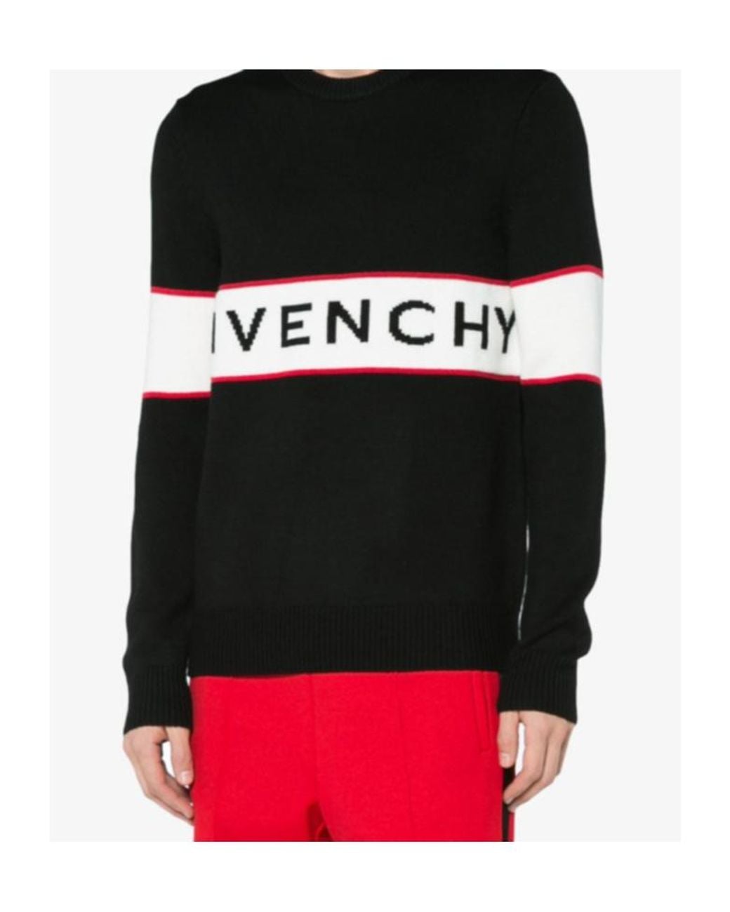 Givenchy Black Logo Intarsia Knitted Jumper for men