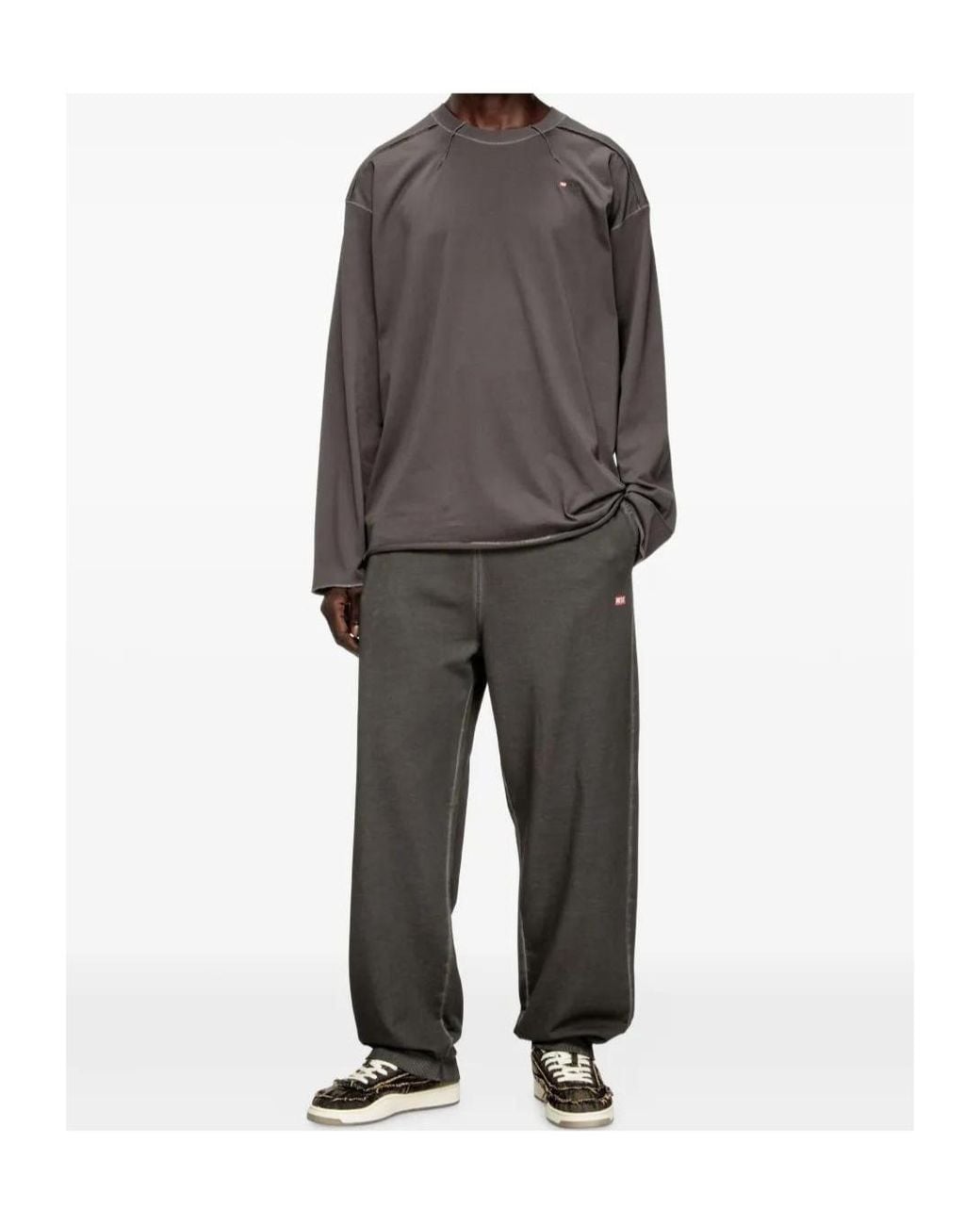 DIESEL Gray Crahor Long-Sleeve T-Shirt for men