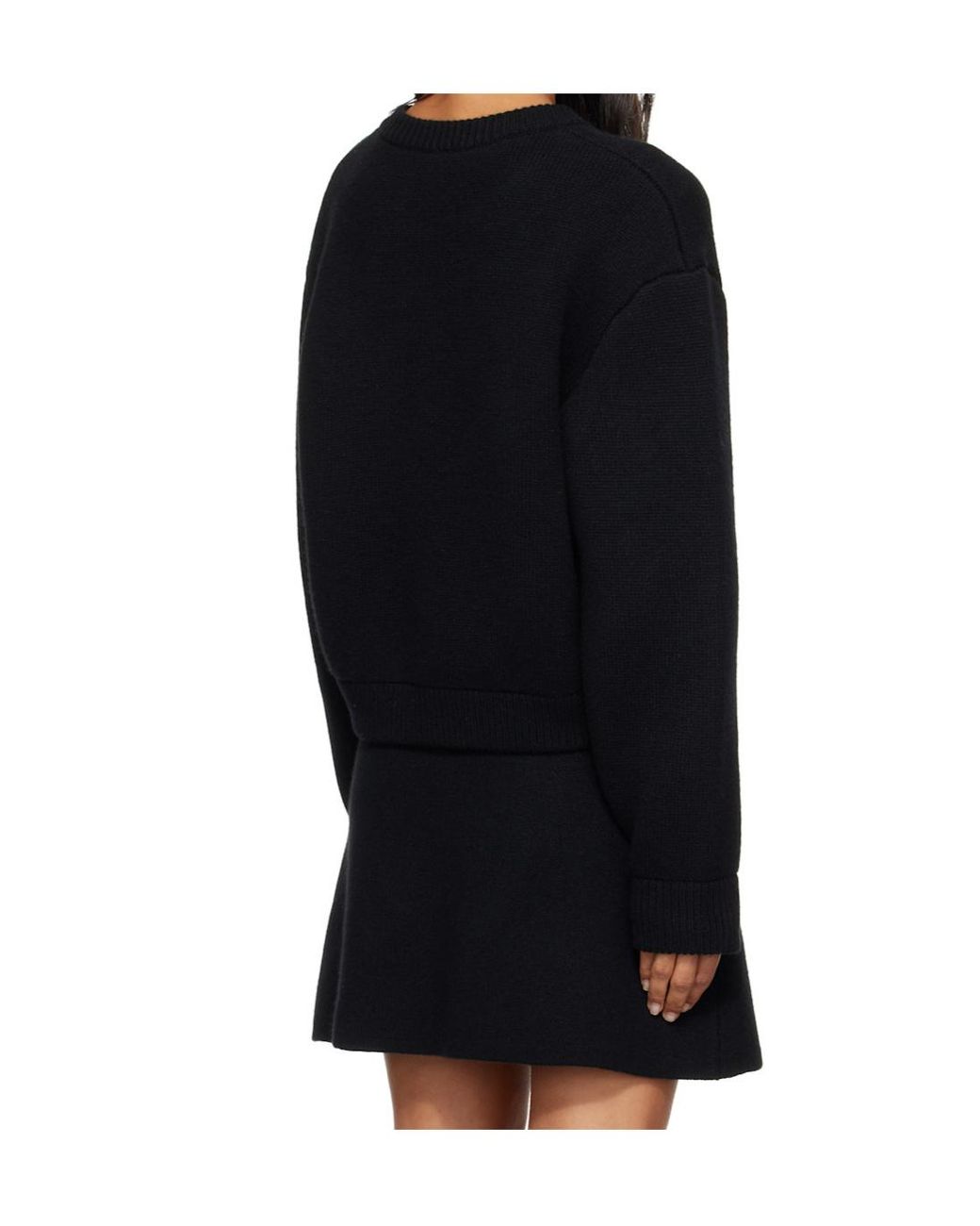 Lisa Yang Black Ribbed Crew Neck Cardigan
