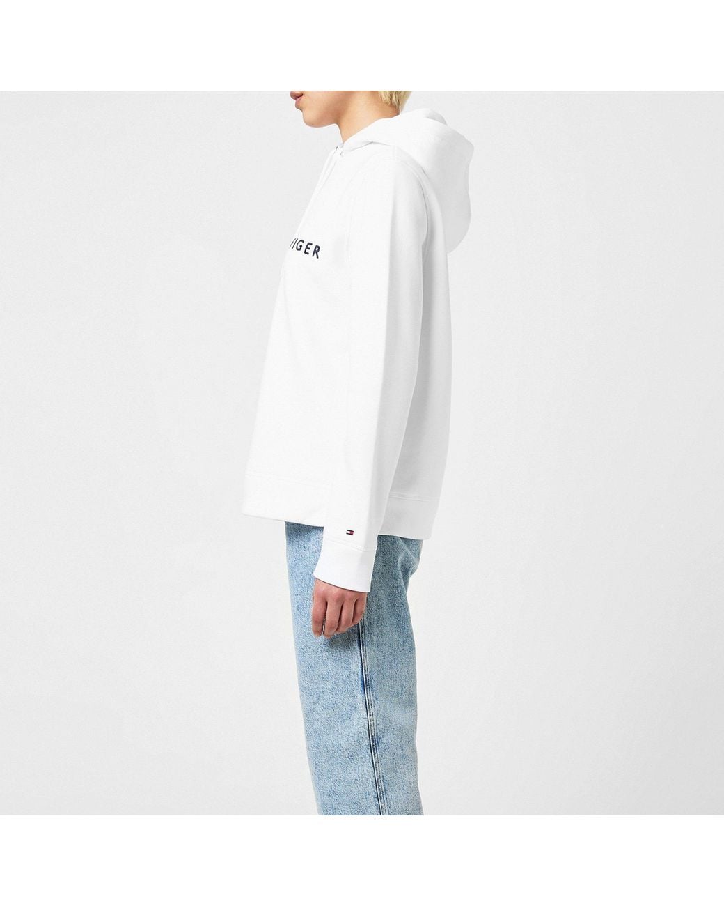 Tommy Hilfiger White Drawstring Hoodie
