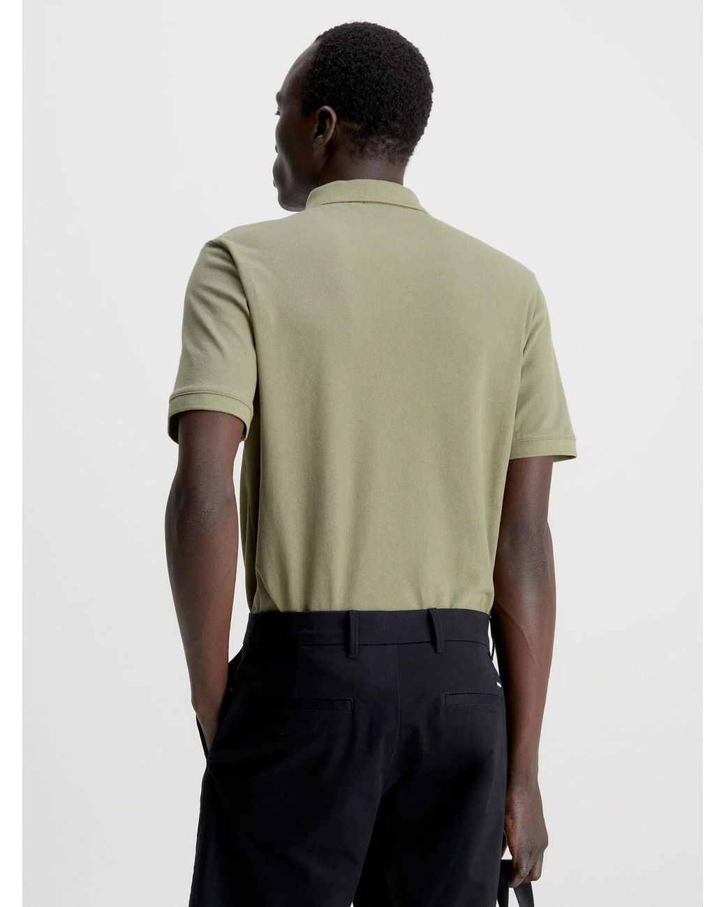 Calvin Klein Green Short-Sleeved Polo Shirt for men