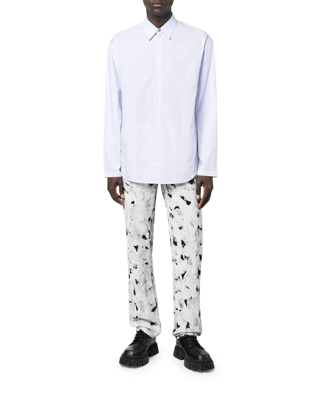OAMC White Logo Embroidered Buttoned Shirt for men