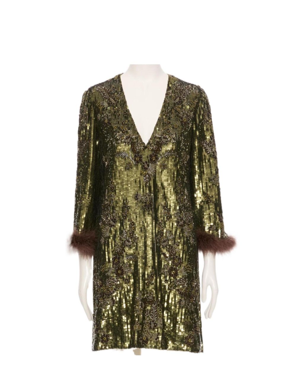 Valentino Green V-Neck Dress