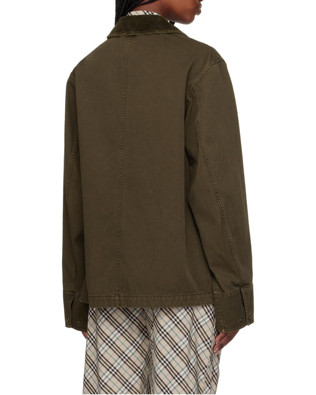 Burberry Green Logo Embroidered Field Jacket for men