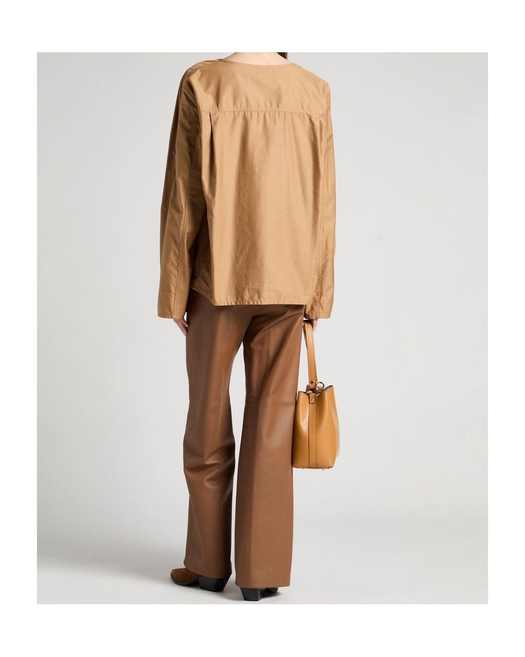 Saint Laurent Brown Round Neck Long-Sleeved Cover-Up