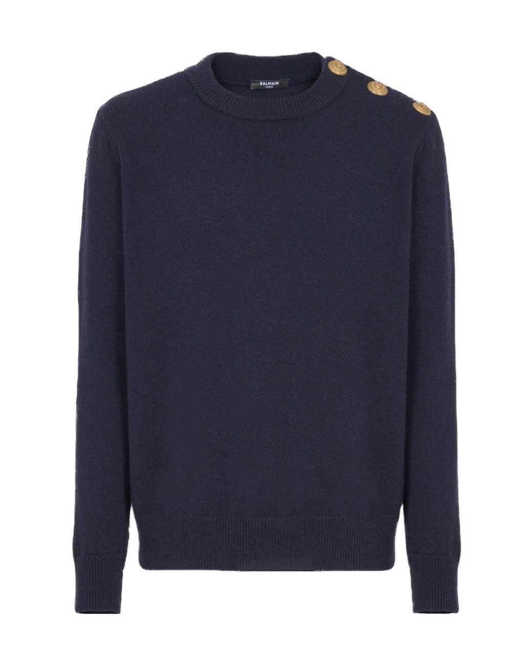 Balmain Blue Relaxed Fit Knit Jumper for men