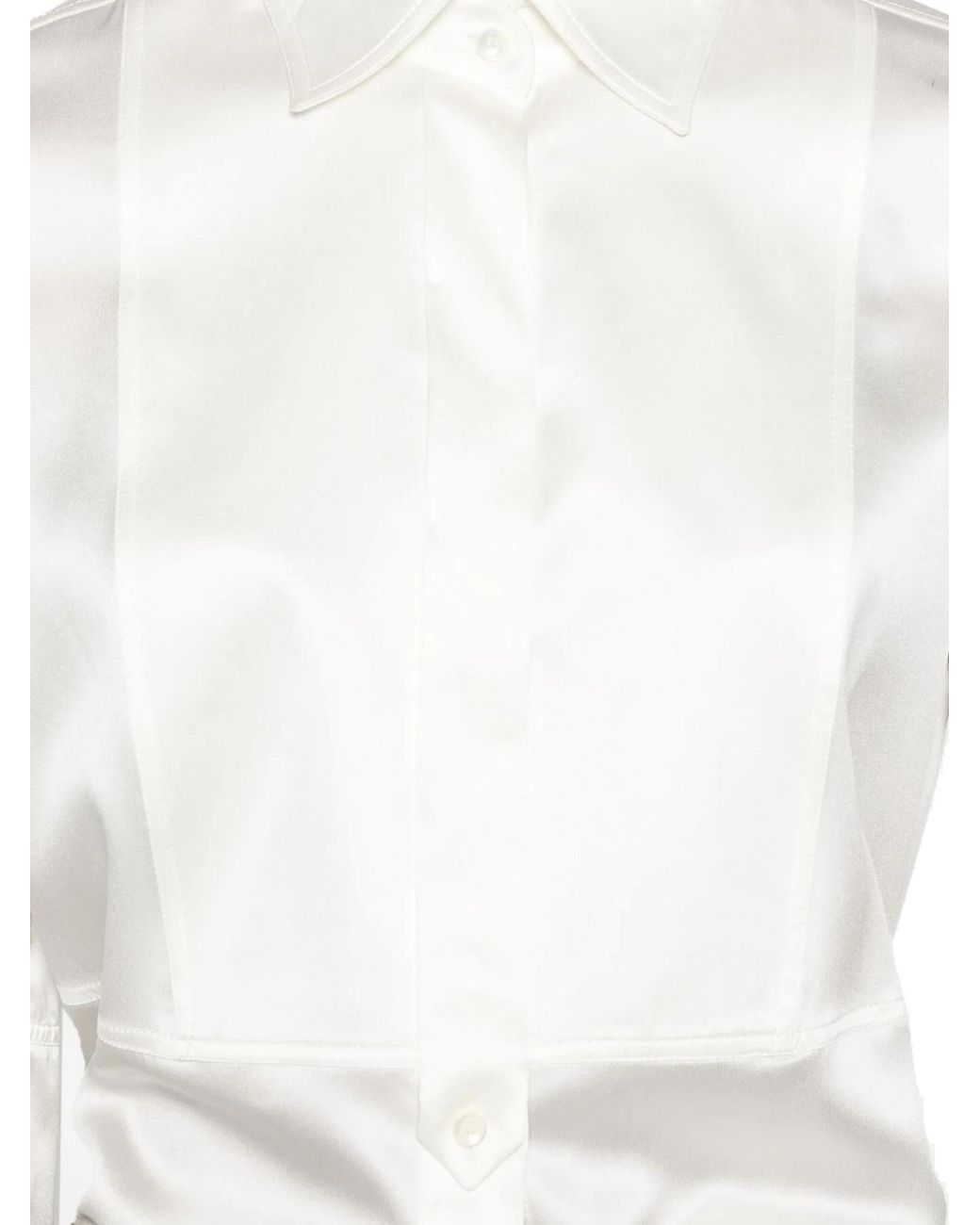 Brunello Cucinelli White Long Sleeved Curved Hem Shirt