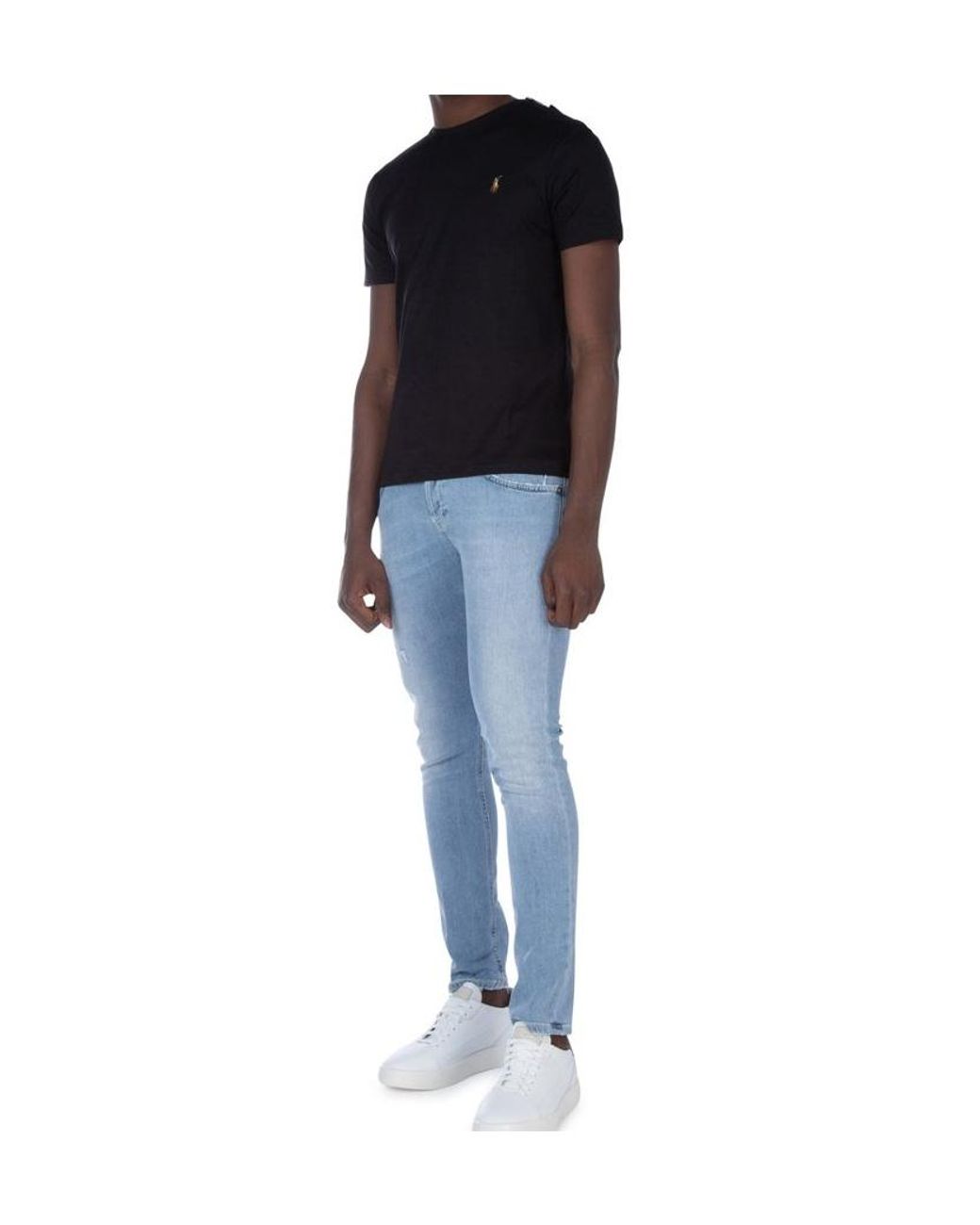 Polo Ralph Lauren Black Logo Embroidered Crewneck T-Shirt for men