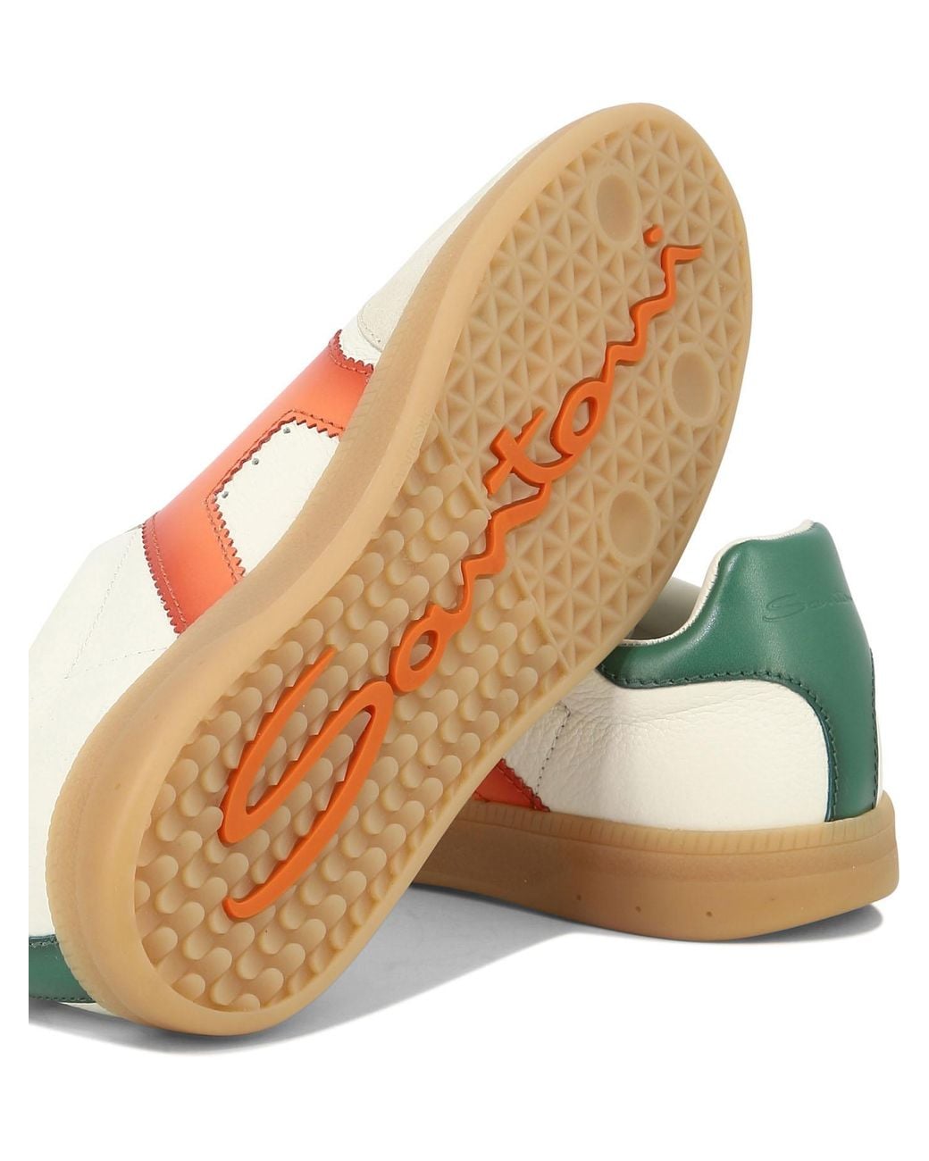Santoni Pink Colourblock Panelled Lace-Up Sneakers for men