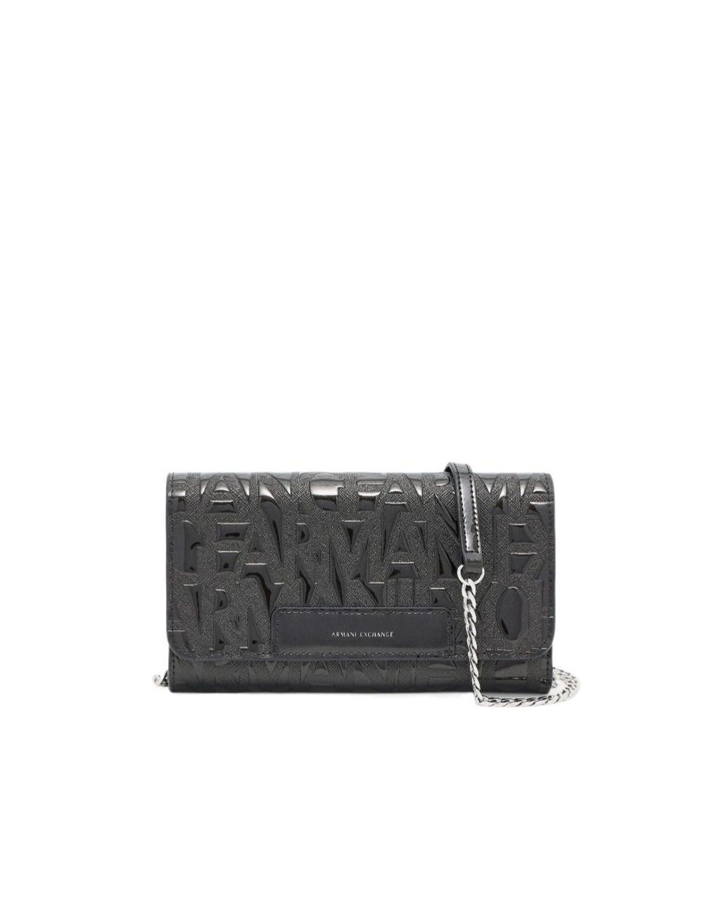 ARMANI EXCHANGE Gray Mini Embossed Clutch Bag