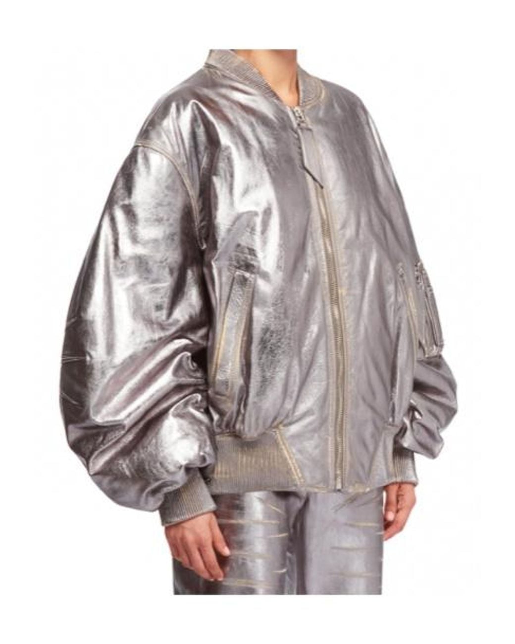 The Attico Multicolor The Leather Bomber Jacket