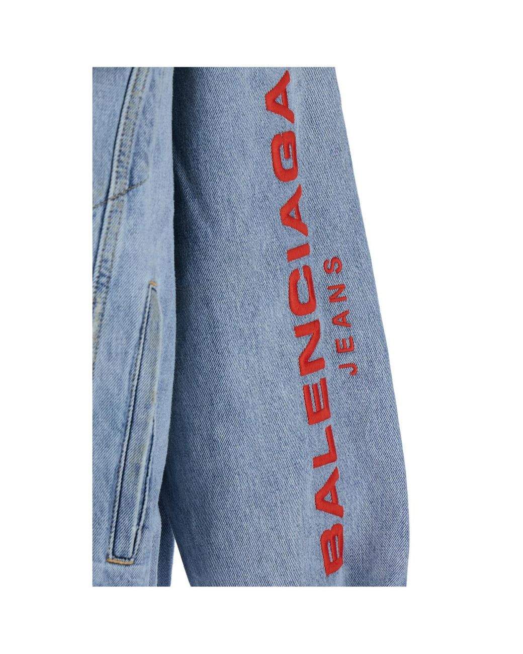 Balenciaga Blue Patched Jacket for men