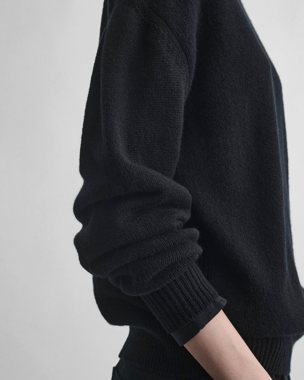 Phoebe Philo Black Cashmere Crew-Neck Sweater