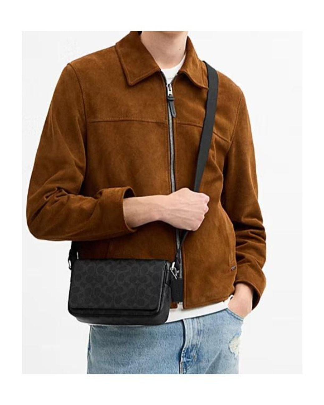 COACH Black Jack Small Flap Crossbody Bag for men