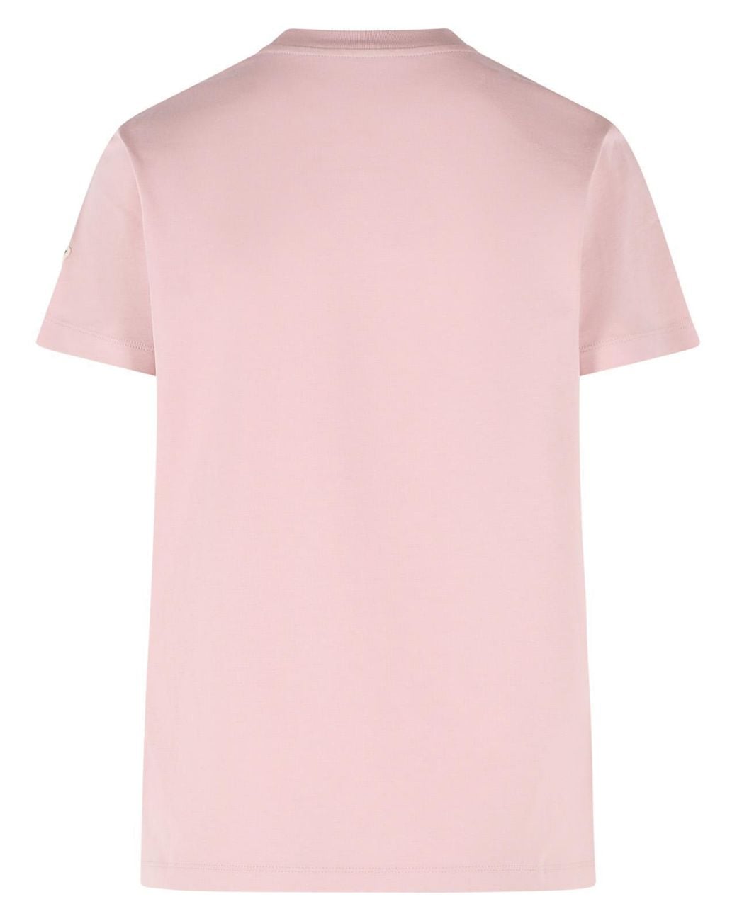 Moncler Pink Logo Patch Crewneck T-Shirt