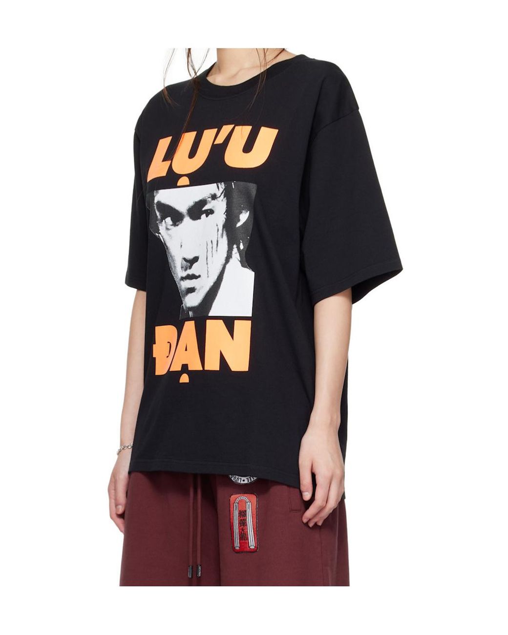 Lu'u Dan Black Bruce Lee X Collaboration Concert Crew Neck T-Shirt for men