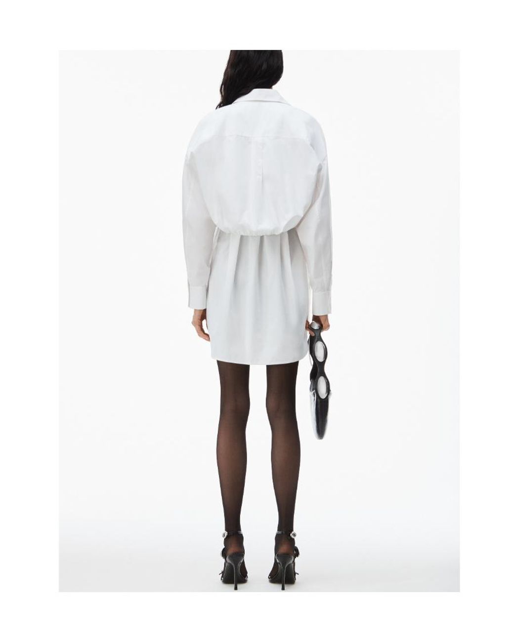 T By Alexander Wang White Layered Mini Shirtdress