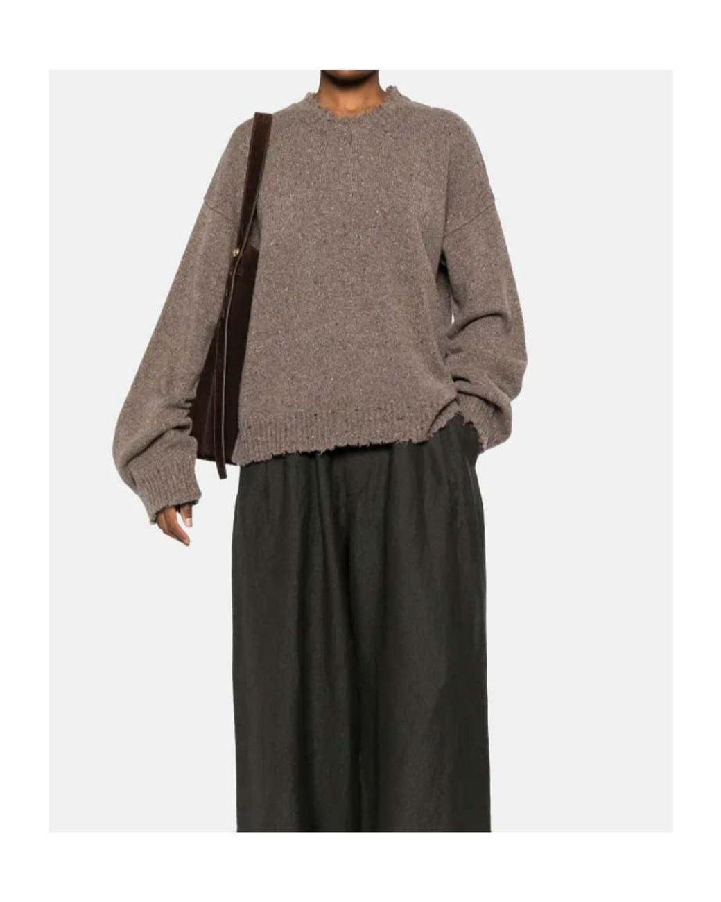 Uma Wang Brown Long-Sleeved Knitwear