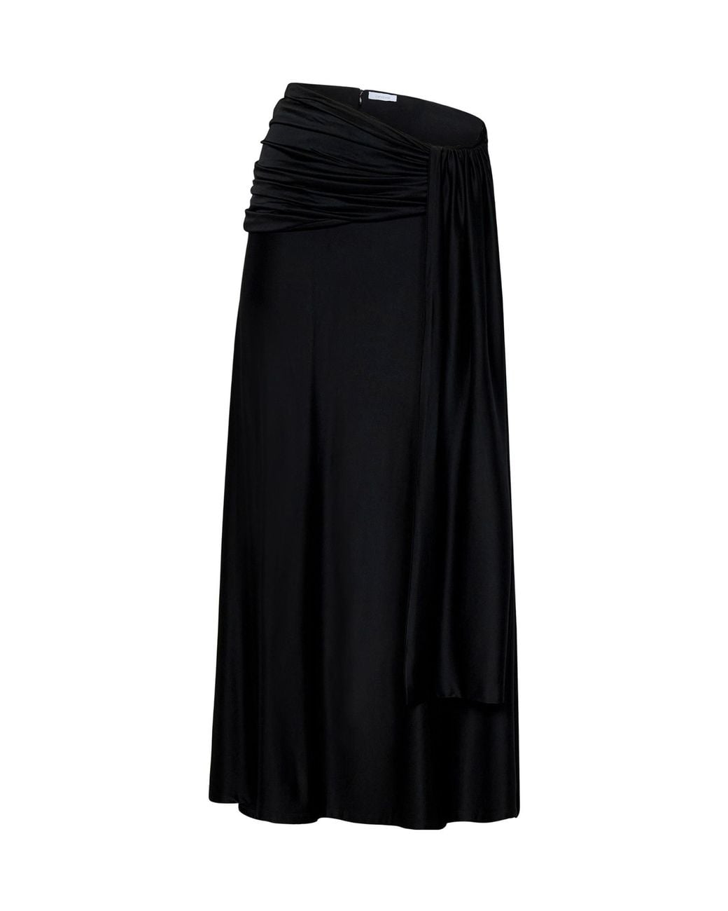 Rabanne Black Gathered Detailed Midi Skirt
