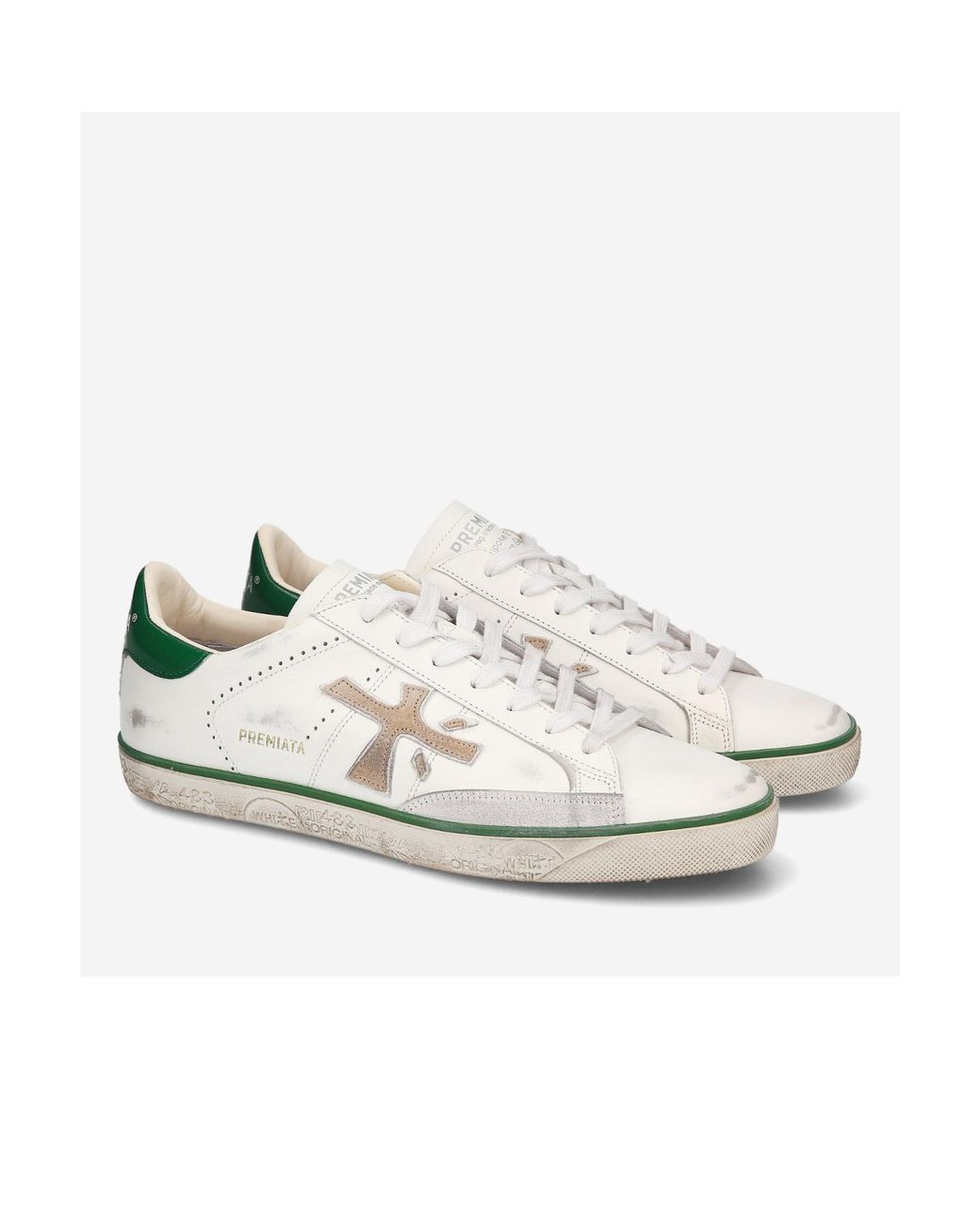 Premiata White Round Head Low-Cut Casual Shoes for men