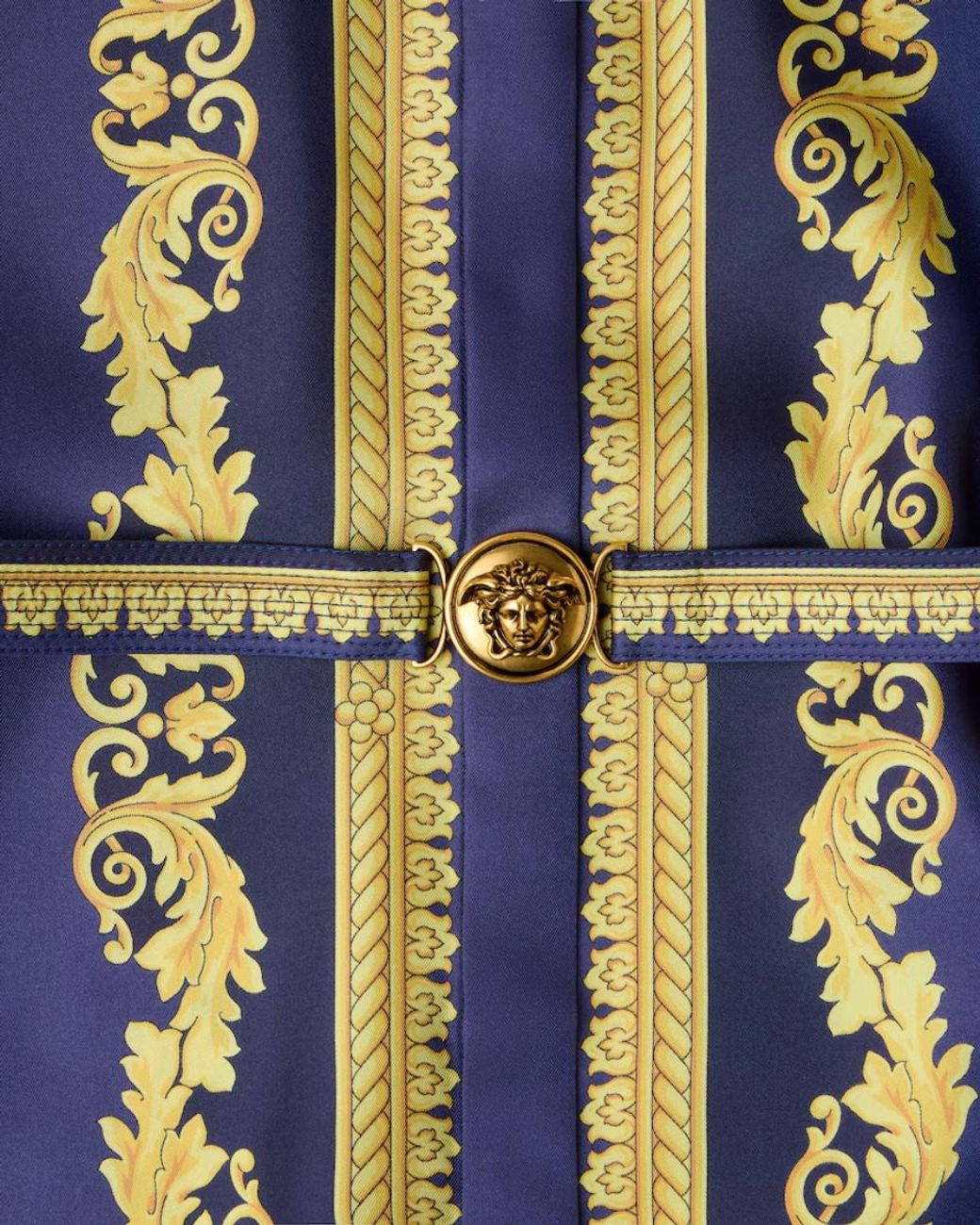 Versace Blue Printed Twill Mini Dress