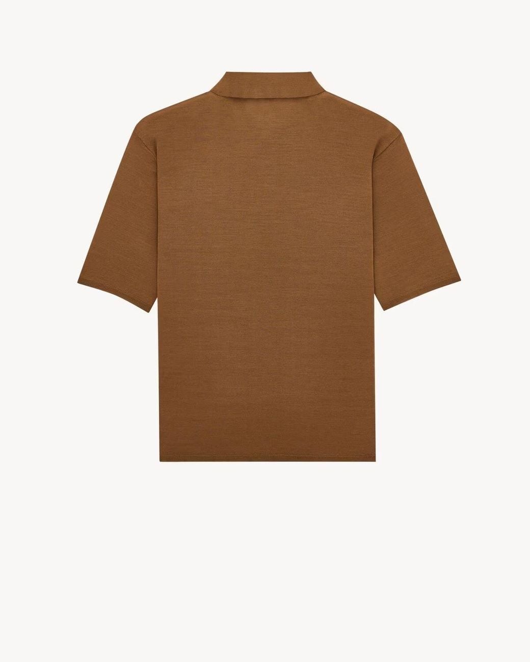 Saint Laurent Brown Button Detailed Short-Sleeved Polo Shirt for men