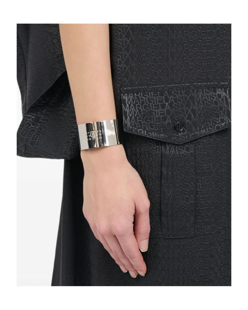 MM6 by Maison Margiela White Engraved Numeric Signature Bracelet for men