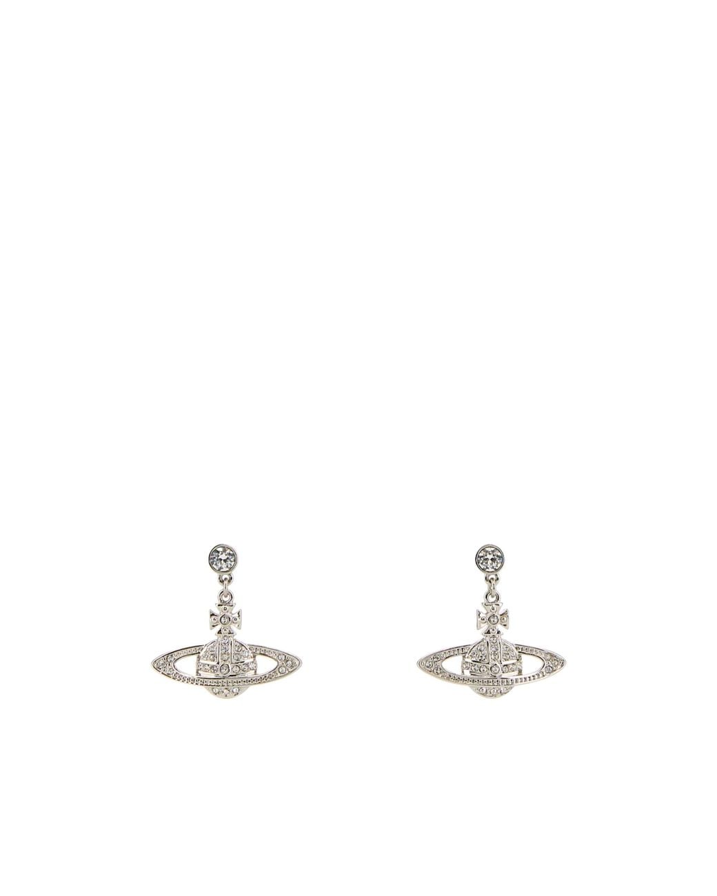 Vivienne Westwood White Mini Bas Relief Stud Earrings