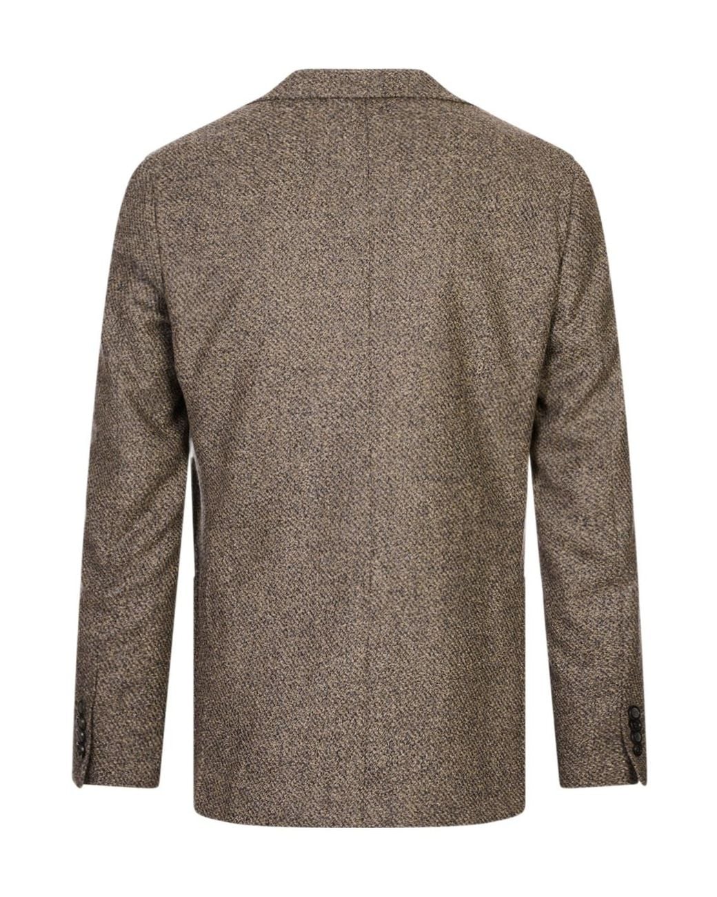 Canali Brown Textured-Finish Single-Breasted Blazer for men