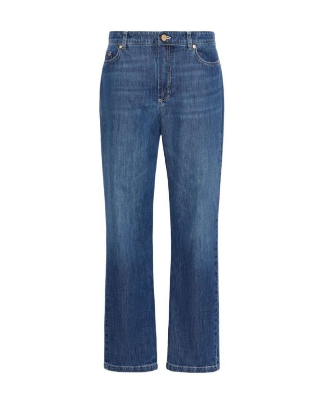 Max Mara Blue 'S Macro Straight Leg Jeans