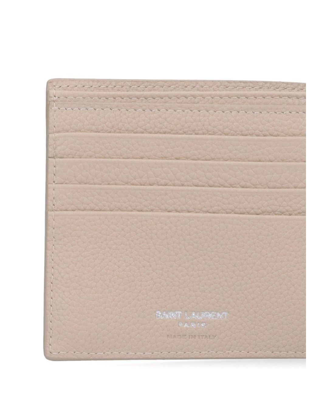 Saint Laurent Natural Tiny Cassandre East/West Wallet for men