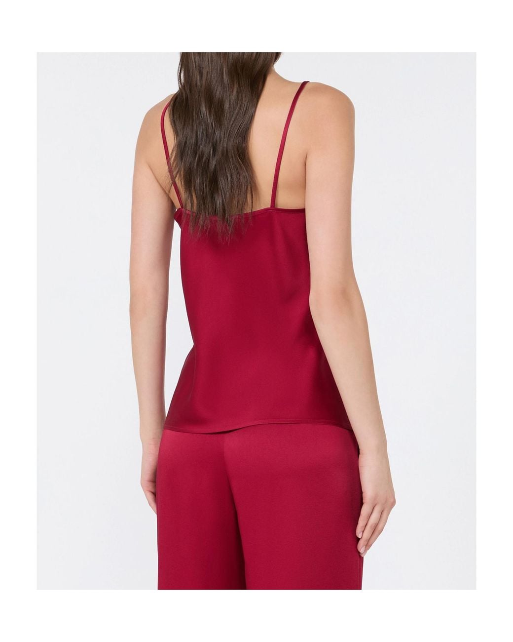 Max Mara Red Envers Satin Camisole Top