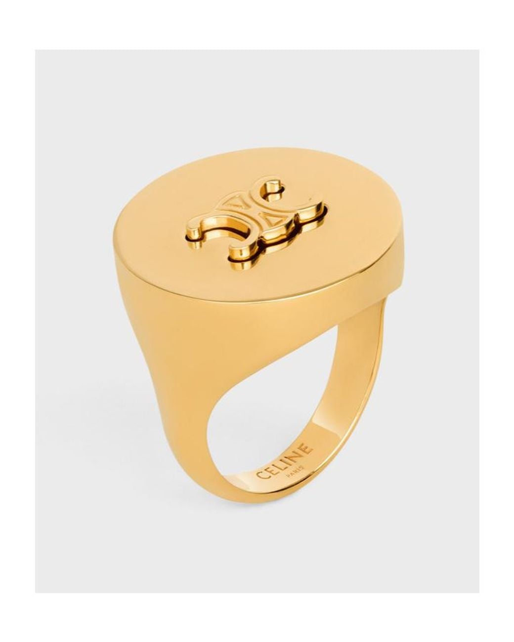 Céline Metallic Triomphe Signet Ring