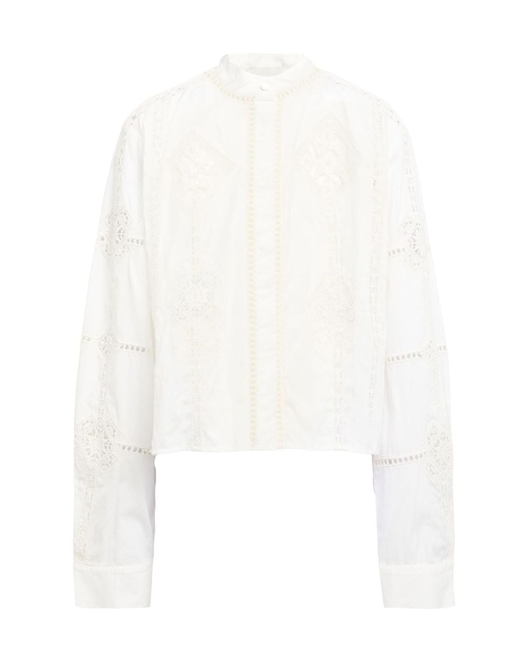 Isabel Marant White Long Sleeve Stand Collar Blouse