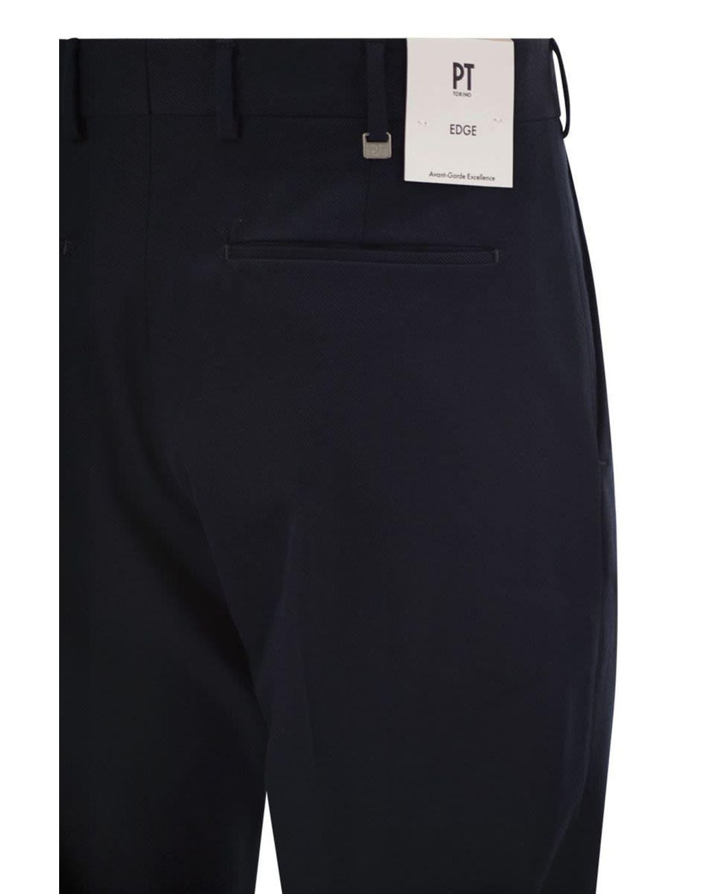 Pt Pantaloni Blue Casual Trousers With Belt Loops for men