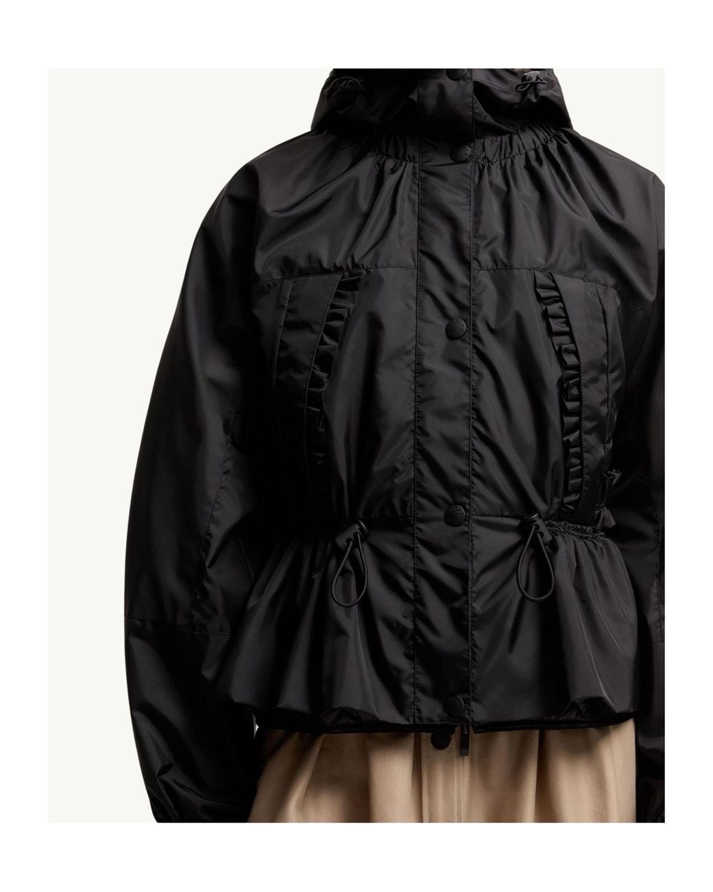 Moncler Black Imaginaire Logo Patch Short Parka