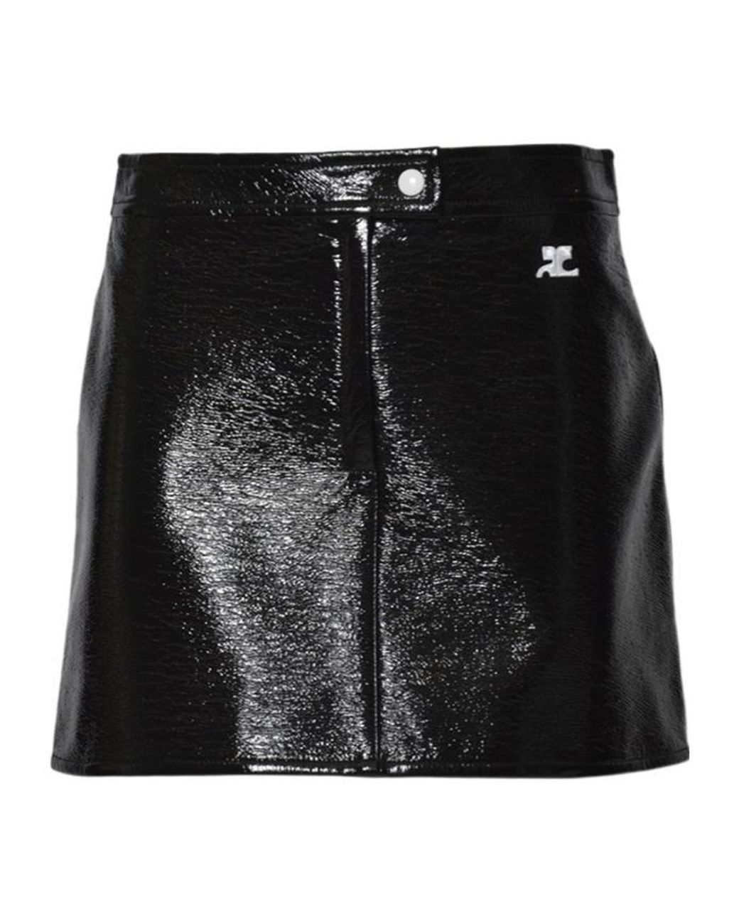 Courreges Black Micro-Mark Midi Skirt