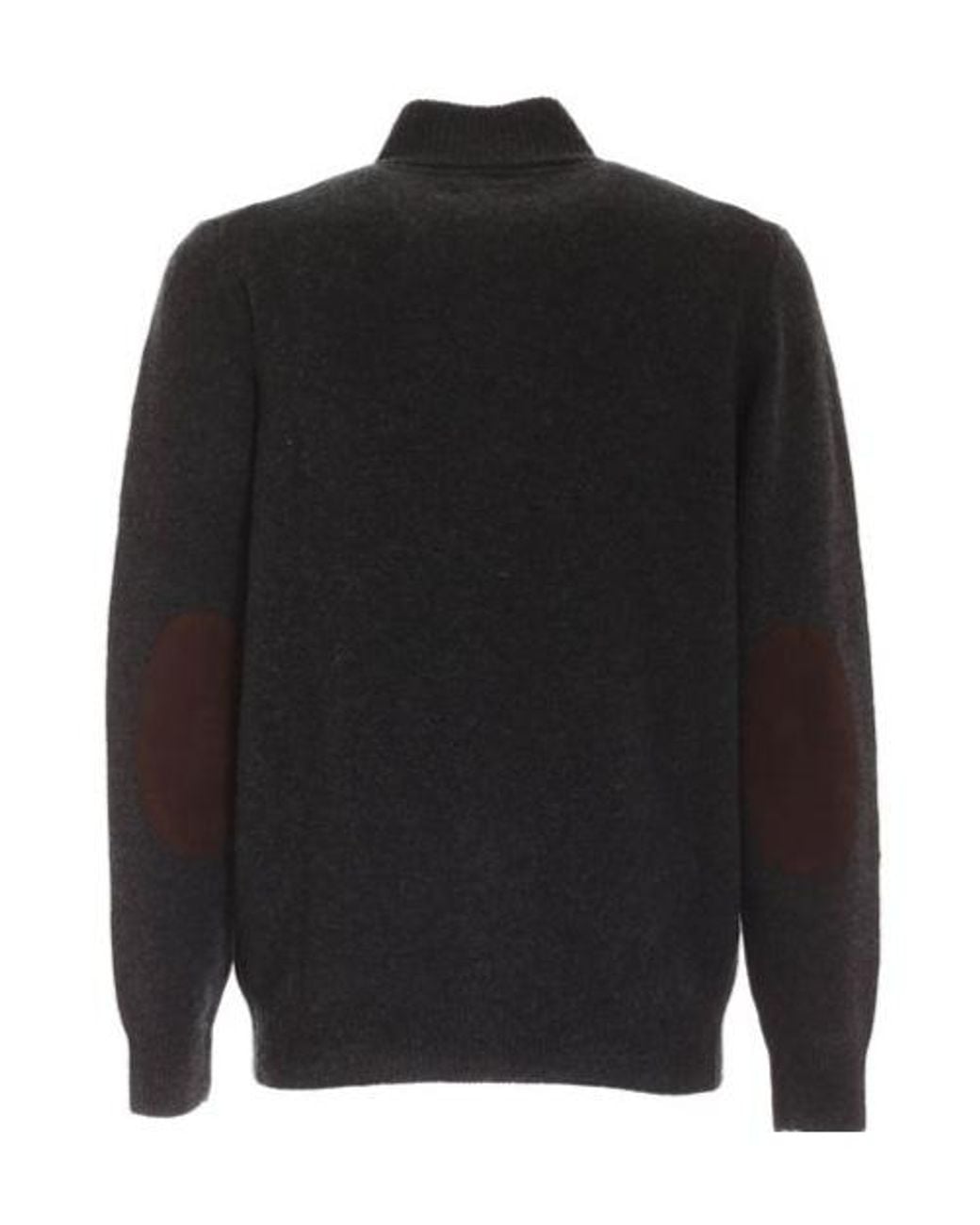 Barbour Black Logo Patch Button-Up Cardigan for men