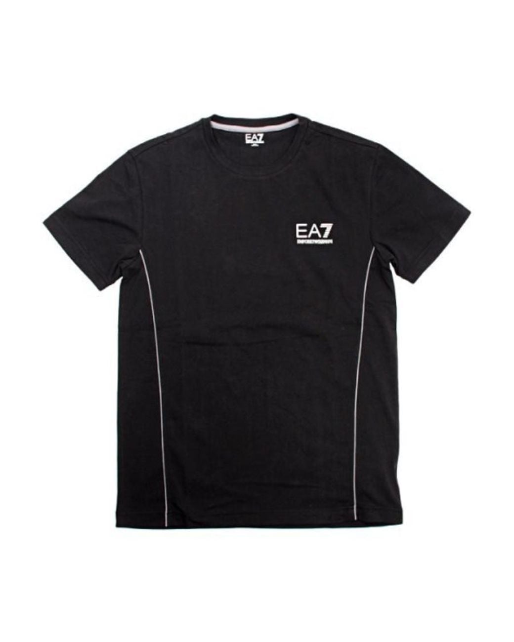 EA7 Black Logo Round-Neck T-Shirt for men