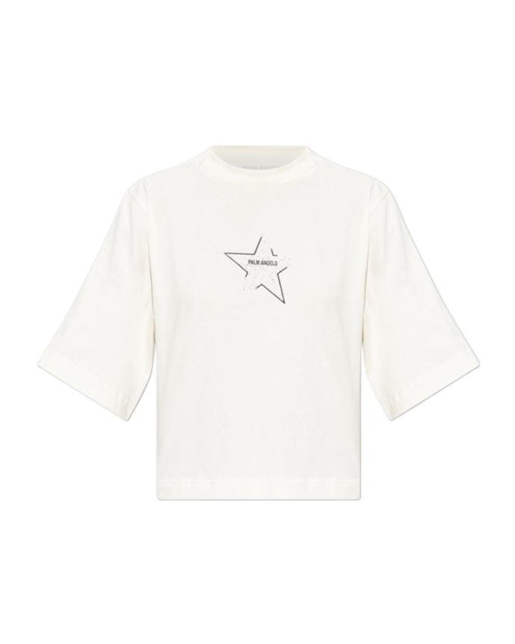 Palm Angels White Crew-Neck T-Shirt