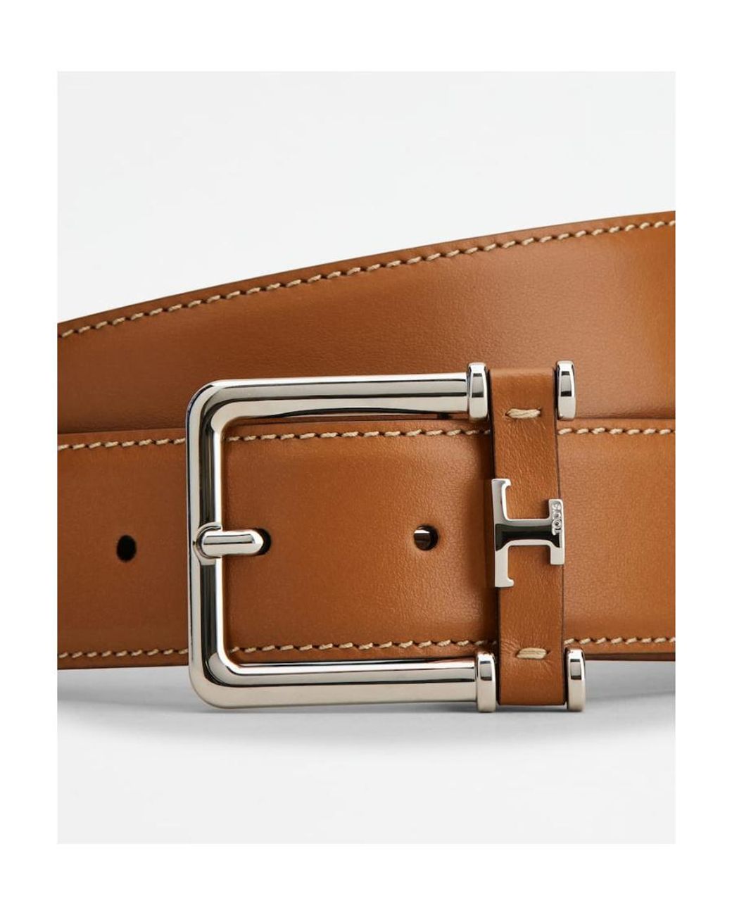 Tod's Brown Logo-Plaque Buckle Belt for men