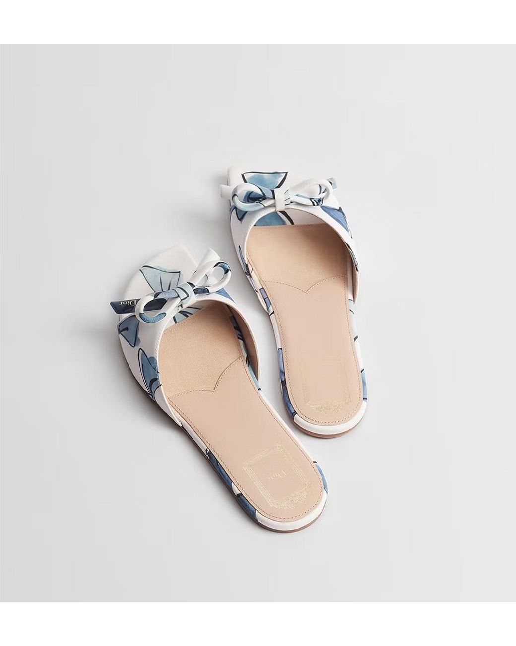 Dior White Iviera Bow Sandals