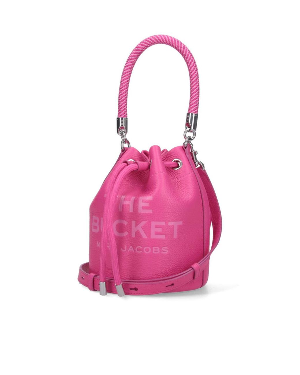 Marc Jacobs Pink Logo Embossed Bucket Bag