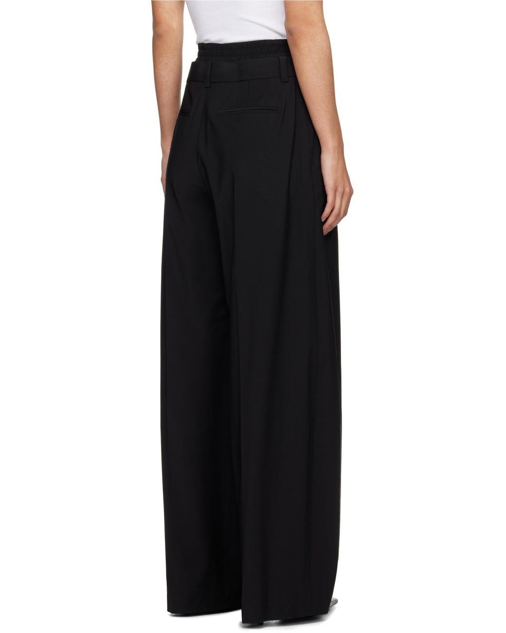 Alexander Wang Black Layered Straight-Leg Pants
