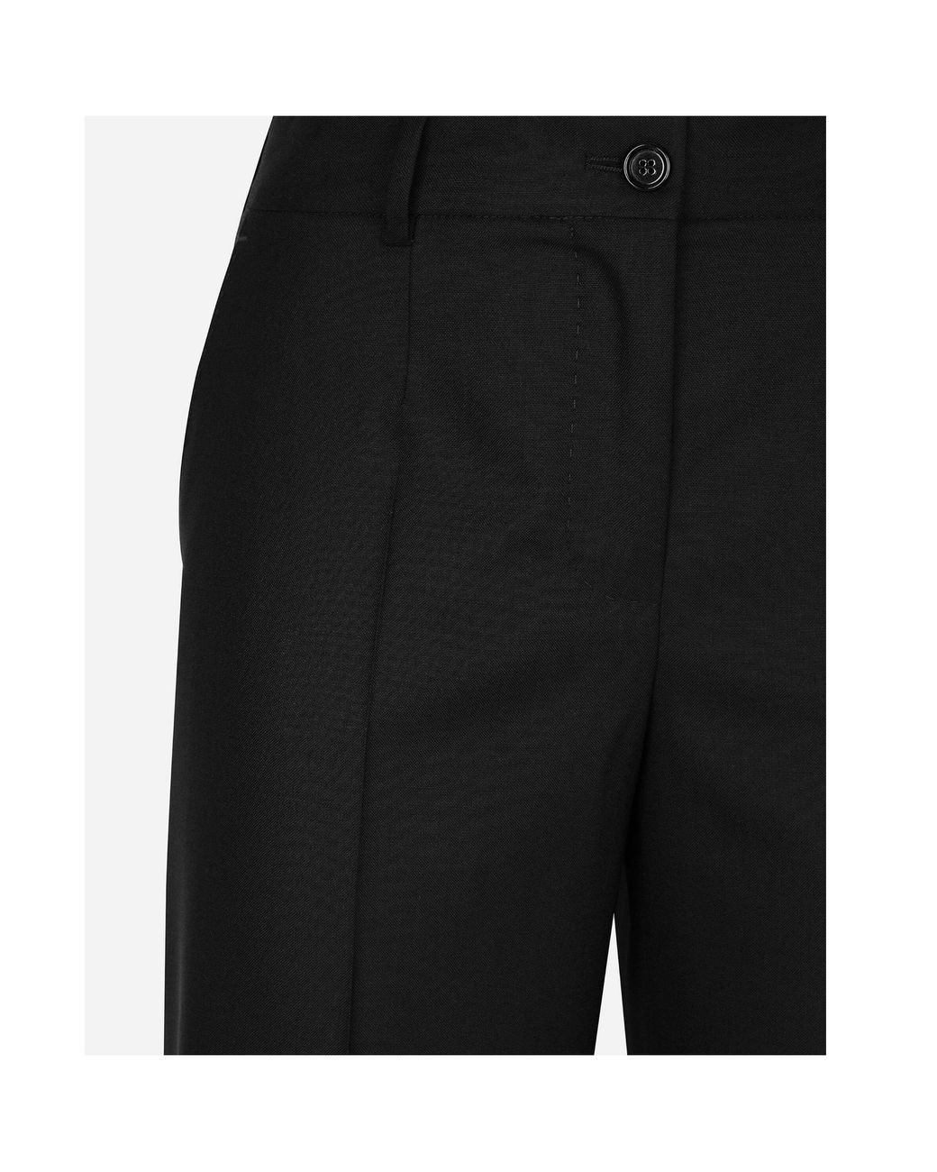 Dolce & Gabbana Black Wool Straight-Leg Trousers