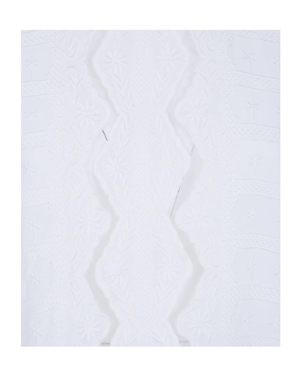 Twinset White Lace Panel Long Sleeve Top