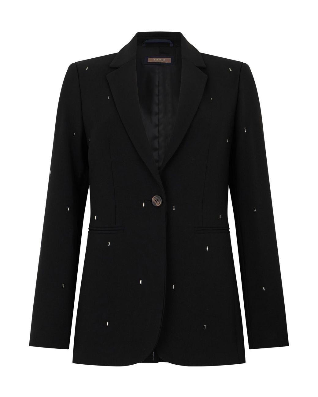 Peserico Black Embellished Long Sleeved Single-Breasted Blazer