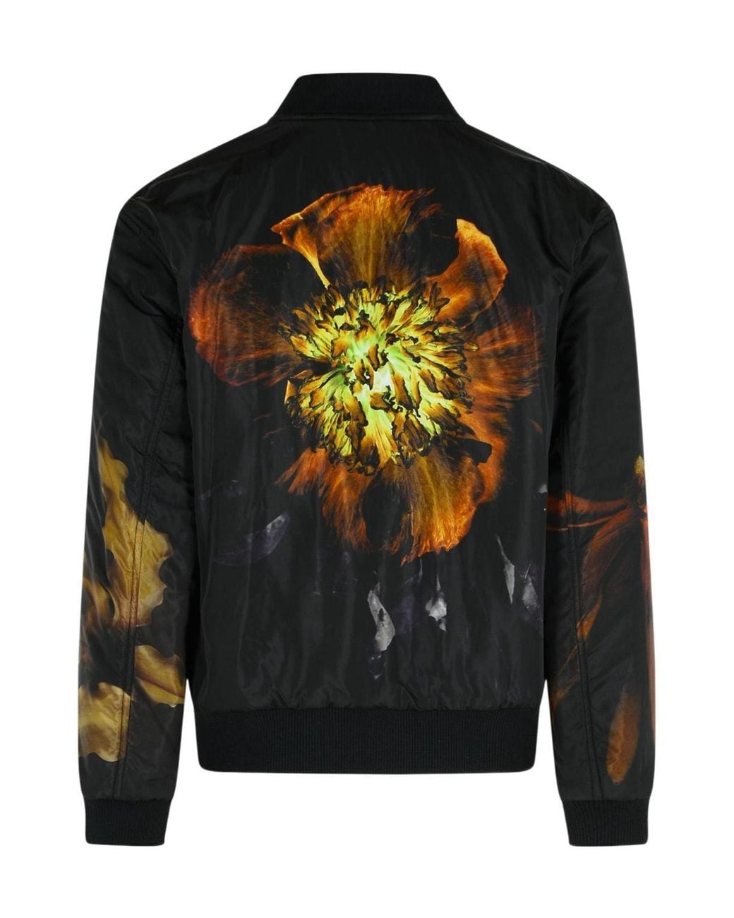 Dries Van Noten Blue Ribbed Stand-Up Collar Jacket for men
